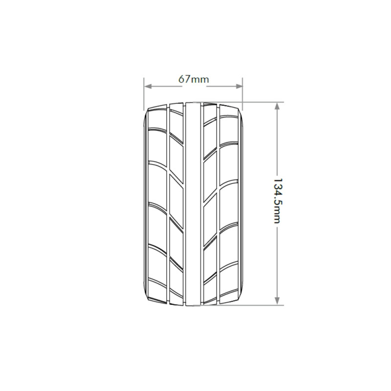 2 Roues "EX MT Super Sonic" montées collées - JETKO JK2804CB