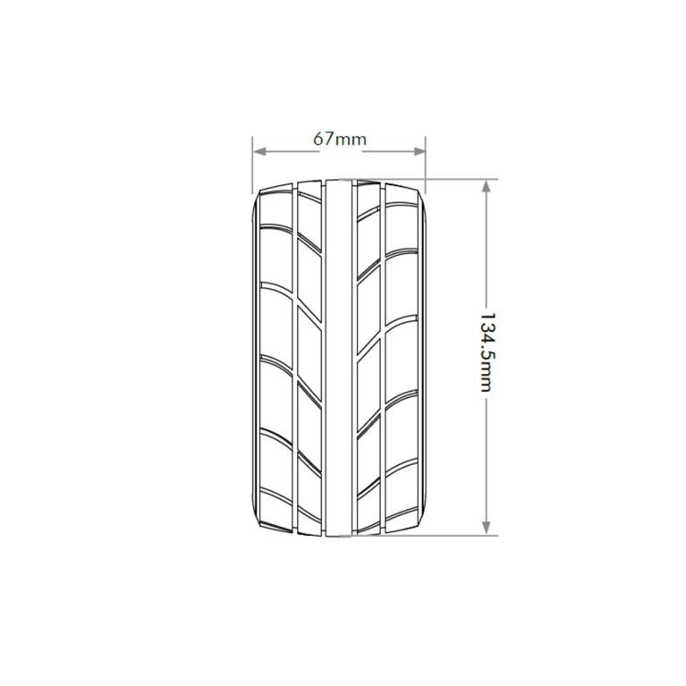 2 Roues "EX MT Super Sonic" montées collées - JETKO JK2804CB