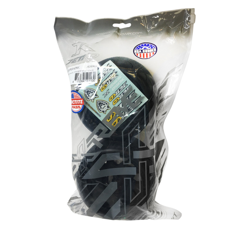 2 Roues "EX Low Profil Super Sonic" montées collées - JETKO JK1604CB