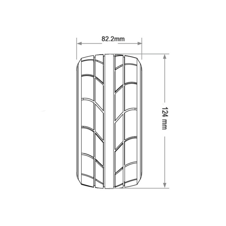 2 Roues "EX Low Profil Super Sonic" montées collées - JETKO JK1604CB
