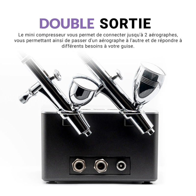 Pack Aérographe CS-36 + Mini compresseur GTS-06 - GAAHLERI 42939