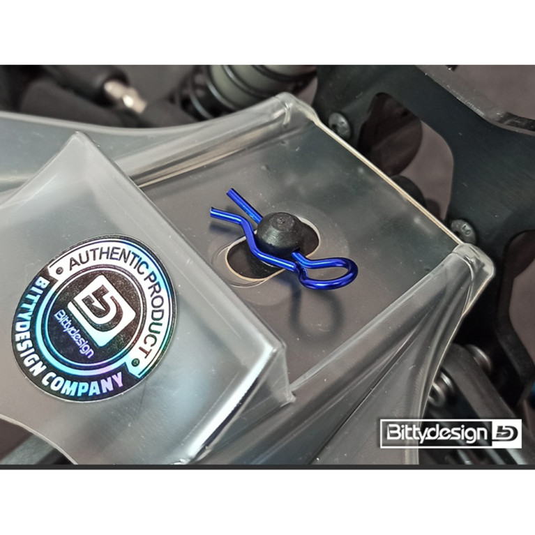 Clips de carrosserie 1/10 - Bleu - BITTYDESIGN BDBC-8BL