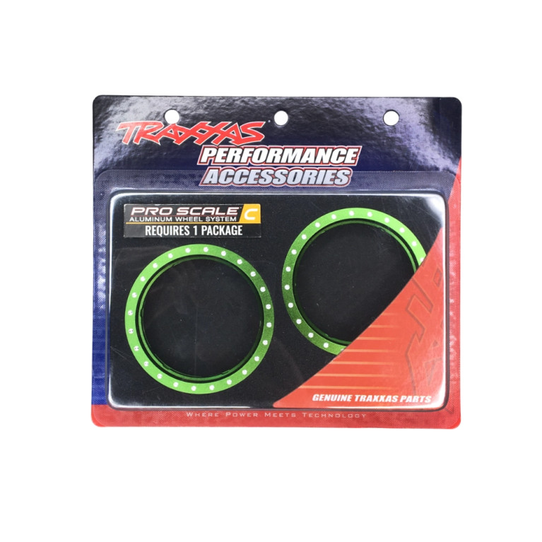 Anneaux Beadlock en aluminium Vert (x4) - TRAXXAS 10276-GRN