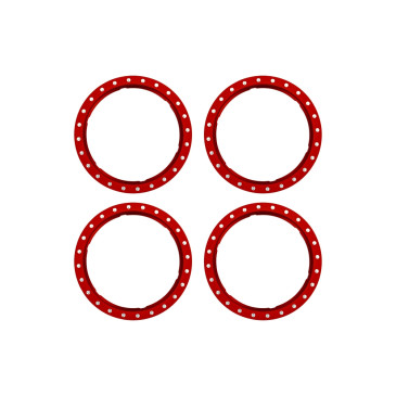 Anneaux Beadlock en aluminium Rouge (x4) - TRAXXAS 10276-RED