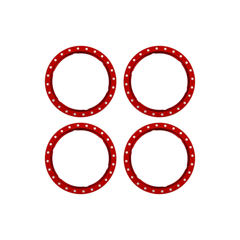 Anneaux Beadlock en aluminium Rouge (x4) - TRAXXAS 10276-RED
