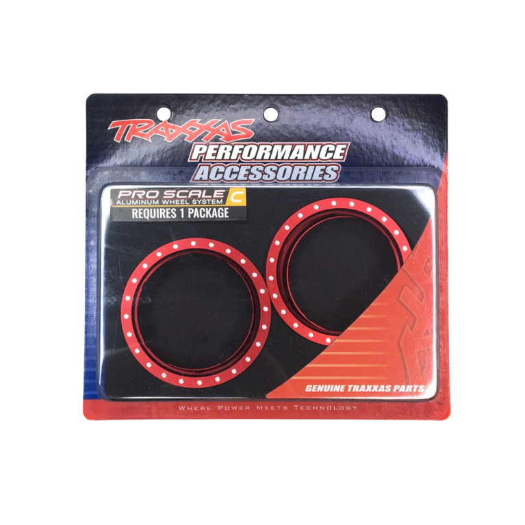 Anneaux Beadlock en aluminium Rouge (x4) - TRAXXAS 10276-RED