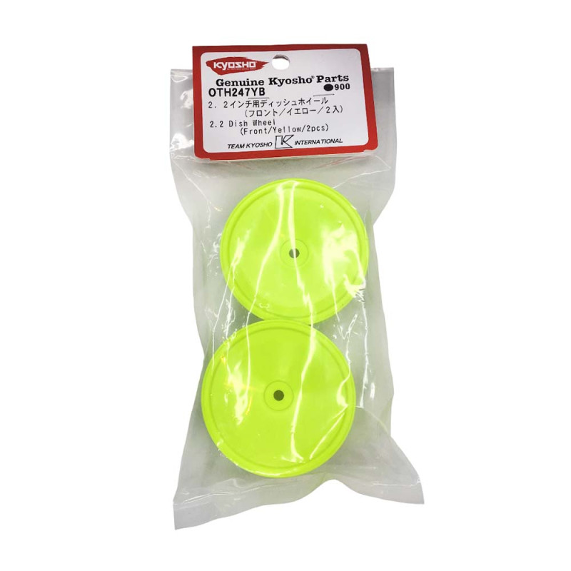 Jantes avant 1/10 4WD - Jaune Fluo - KYOSHO OTH247YB