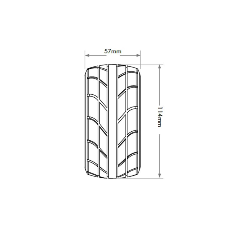2 Roues "EX ST Super Sonic" montées collées - JETKO JK2704CB