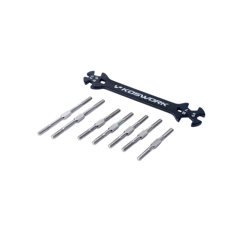7 Biellettes robustes en acier + clé - KOSWORK KOS04301