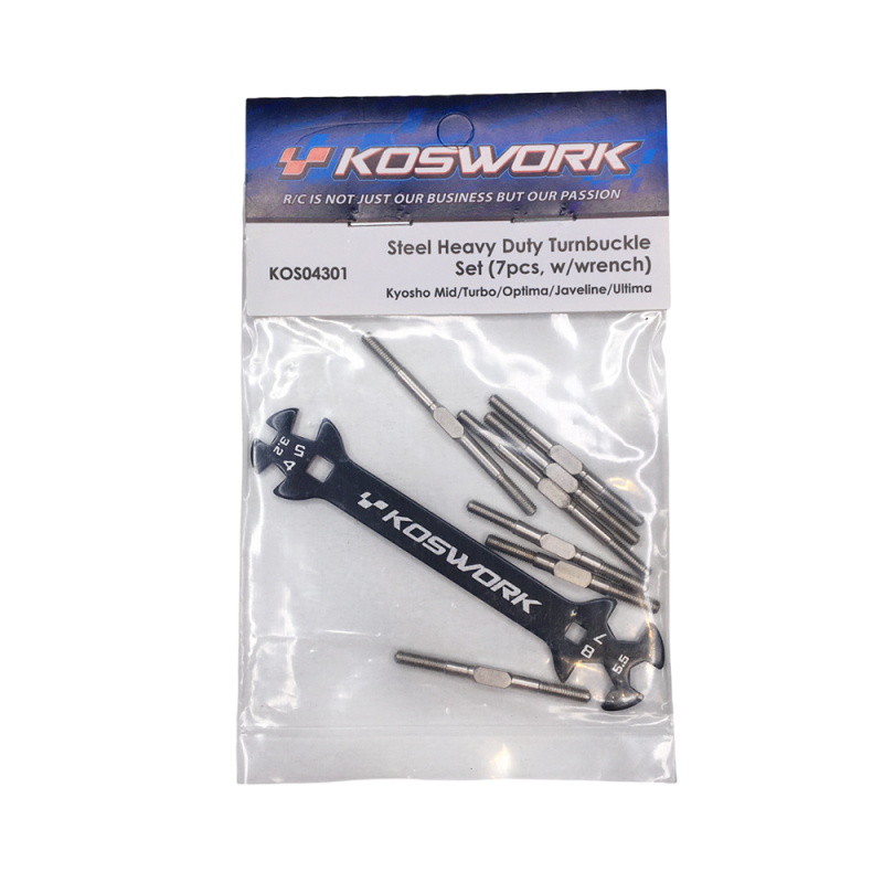 7 Biellettes robustes en acier + clé - KOSWORK KOS04301