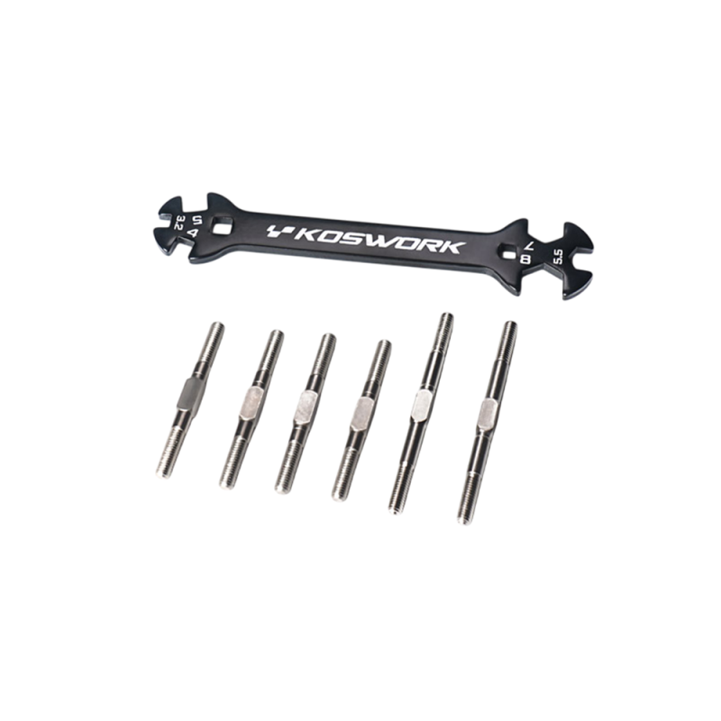 6 Biellettes robustes en acier + clé - KOSWORK KOS04405