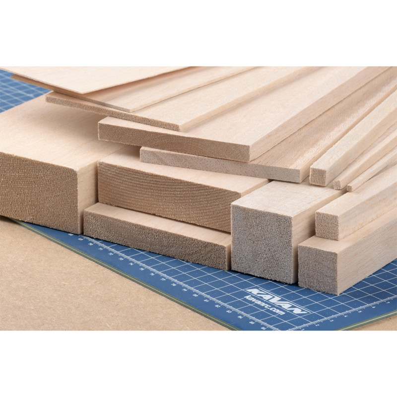 Profilé rectangle en bois de Balsa - 5x10mm - KAVAN KAV60.1310510