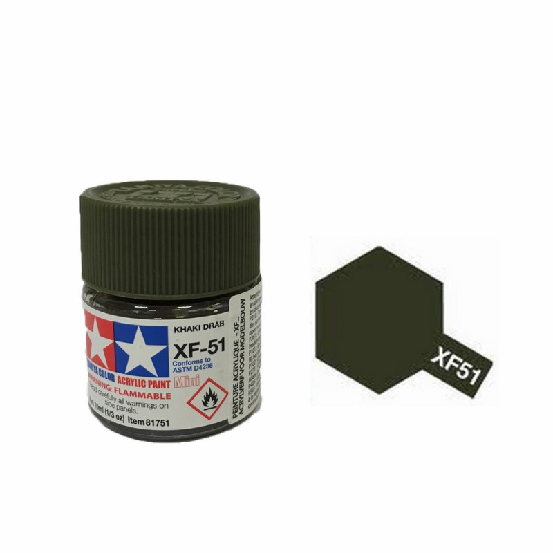 Vert Kaki mat pot de 10ml-TAMIYA XF51