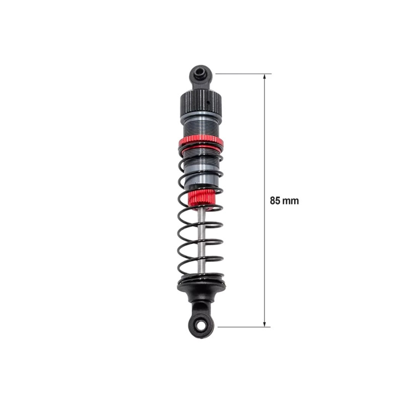 Kit 4 amortisseurs en alu 85mm + kit 3 ressorts (H/M/S) - HOBBYTECH HTR-572085