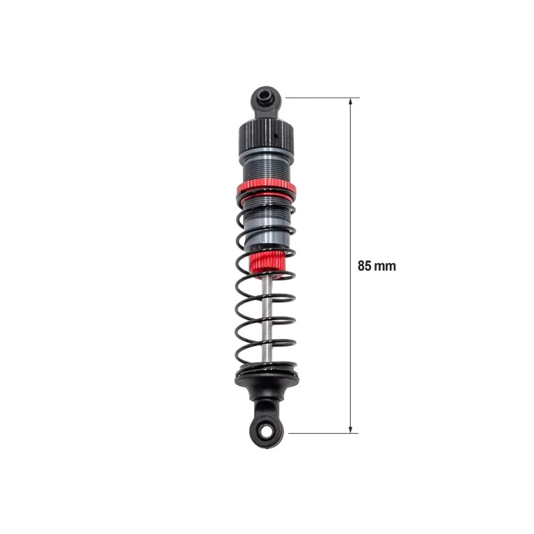 Kit 4 amortisseurs en alu 85mm + kit 3 ressorts (H/M/S) - HOBBYTECH HTR-572085