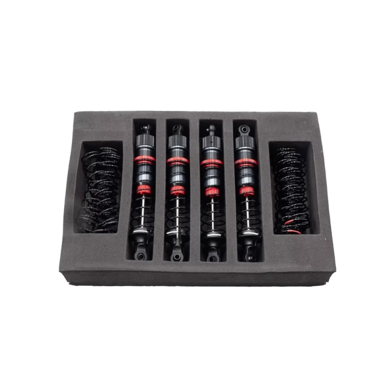 Kit 4 amortisseurs en alu 85mm + kit 3 ressorts (H/M/S) - HOBBYTECH HTR-572085