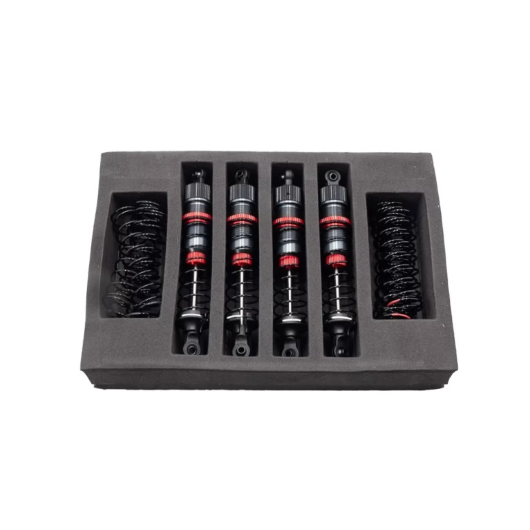 Kit 4 amortisseurs en alu 85mm + kit 3 ressorts (H/M/S) - HOBBYTECH HTR-572085