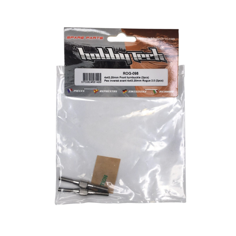 Biellette pas inversé avant 4x43.20mm - ROGUE Buggy 2.0 - HOBBYTECH ROG-098