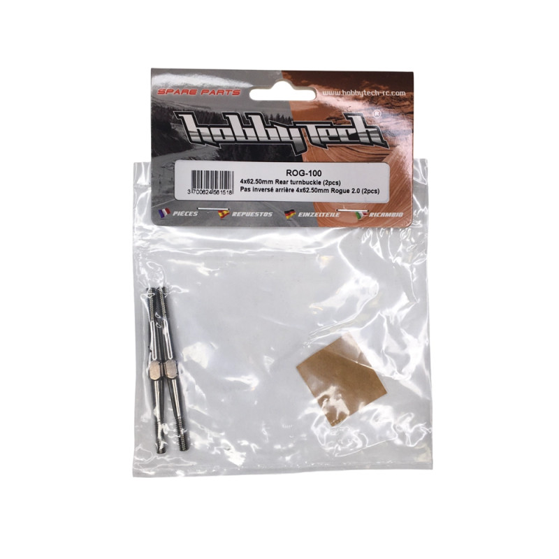 Biellette pas inversé arrière 4x62.50mm - ROGUE Buggy 2.0 - HOBBYTECH ROG-100