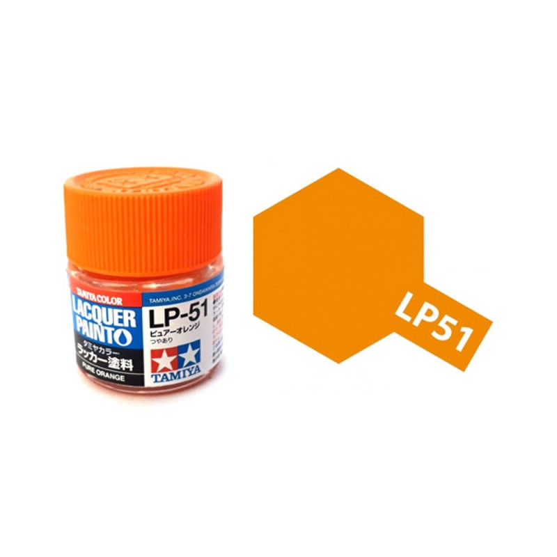 Orange pur brillant pot de 10ml - Lacquer Paint - TAMIYA LP51