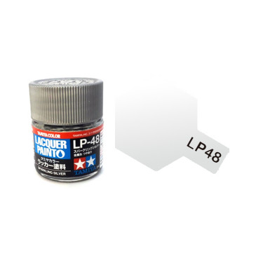 Argent Étincelant Brillant pot de 10ml - Lacquer Paint - TAMIYA LP48