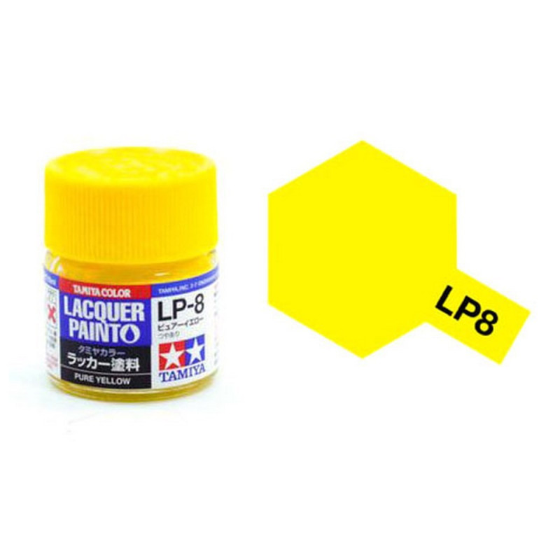 Jaune pur brillant pot de 10ml - Lacquer Paint - TAMIYA LP8