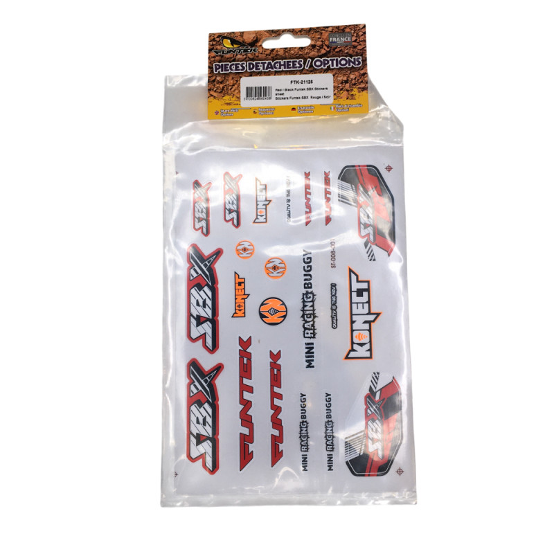 Stickers SBX - Rouge / Noir - FUNTEK FTK-21125