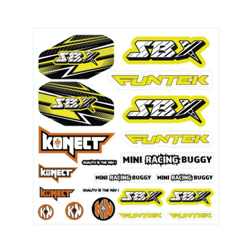 Stickers SBX - Jaune / Noir - FUNTEK FTK-21129