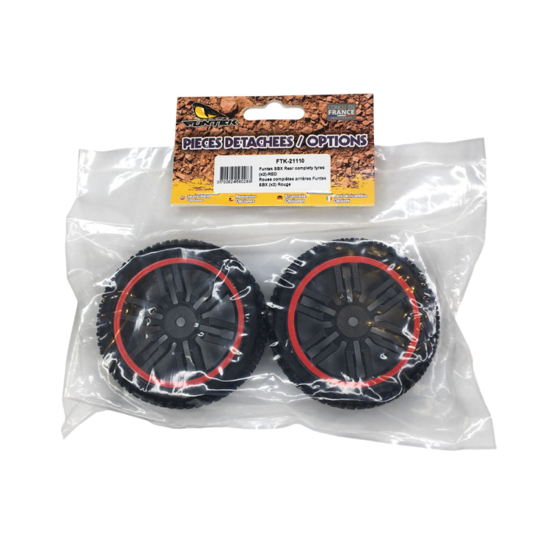 Roues arrières x2 - SBX Rouge - FUNTEK FTK-21110