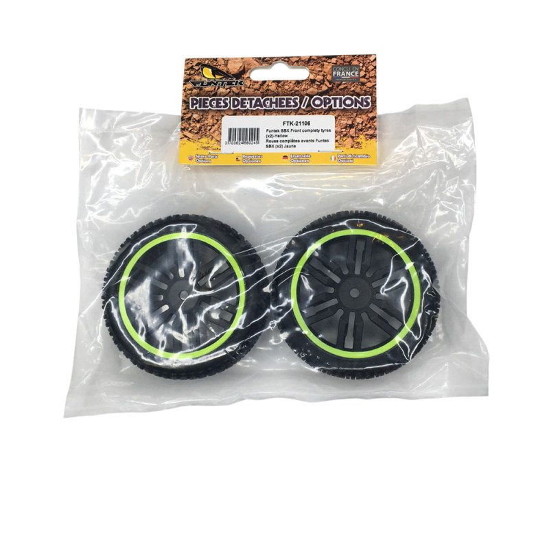 Roues avant x2 - SBX Jaune - FUNTEK FTK-21106
