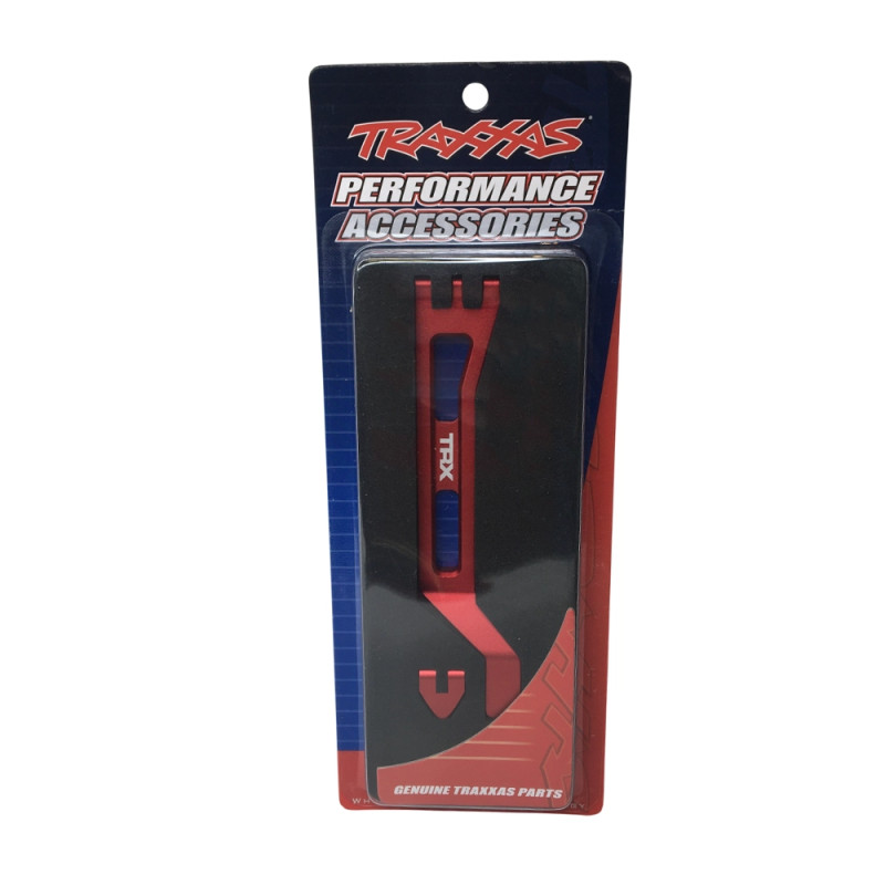 Support de batterie aluminium Rouge - TRAXXAS 10726-RED