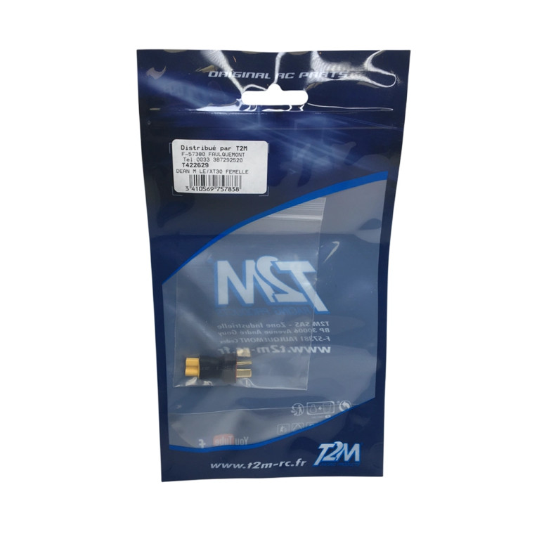 Adaptateur Dean mâle vers XT30 femelle - T2M T422629