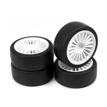 4 Roues slick - Jantes blanches 20 rayons - ABSIMA 2510002