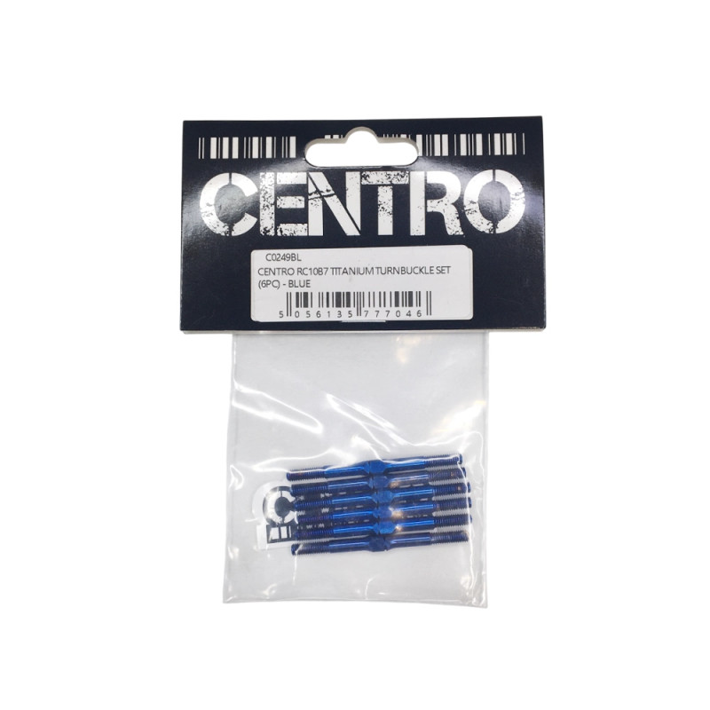 6 Biellettes en titane pour RC10B7 - Bleu - CENTRO C0249BL