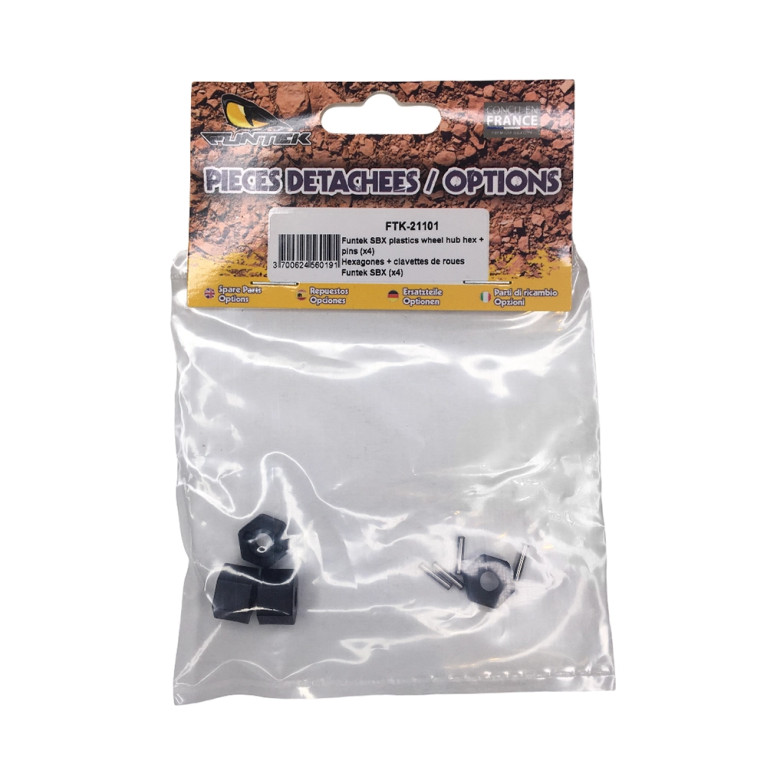 4 Hexagones de roues + goupilles - SBX - FUNTEK FTK-21101