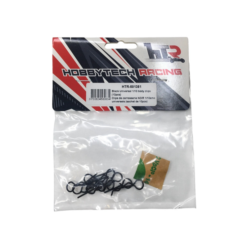 Clips de carrosserie 1/10 - Noir - HOBBYTECH HTR-501381