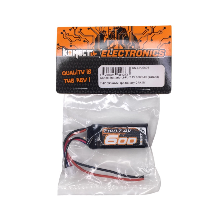 Accu Li-Po 600mAh 7.4V (CRX18) - KONECT KN-LP2S600