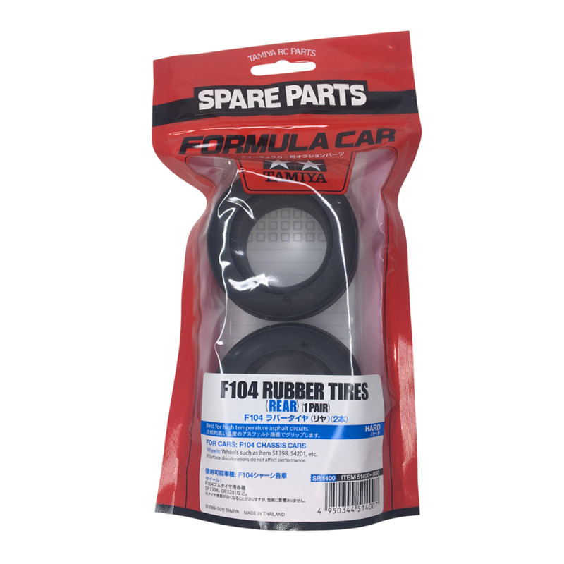 Pneus en caoutchouc hard (arrière) - F104 - TAMIYA 51400