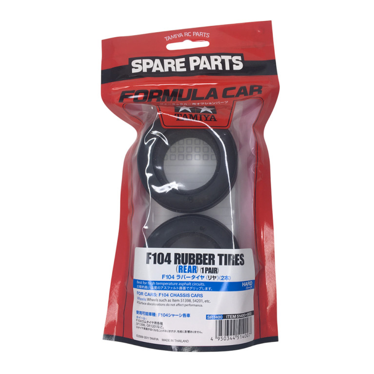 Pneus en caoutchouc hard (arrière) - F104 - TAMIYA 51400