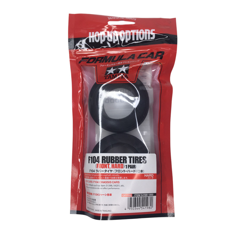 Pneus en caoutchouc hard (avant) - F104 - TAMIYA 54198