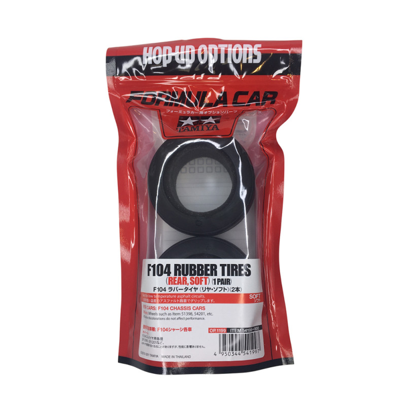 Pneus en caoutchouc soft (arrière) - F104 - TAMIYA 54199