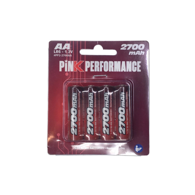 4 Piles AA LR6 Ni-MH 2700 mAh - PINK PERFORMANCE PP2-2700AA