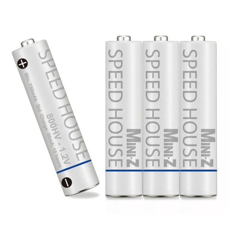 Pack 4 piles R3 AAA NI-MH Speed House 800HV + chargeur - KYOSHO 71998B+72211