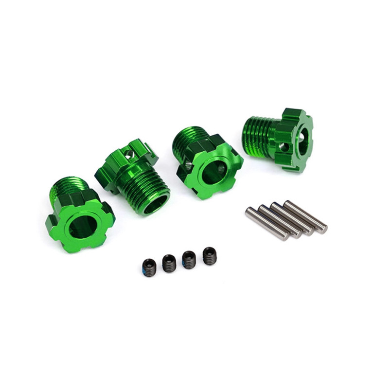 Hexagones de roues de 17 mm en aluminium - Vert - TRAXXAS 8654G