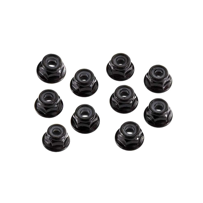Écrous nylstop 4 mm - Noirs (x10) - TRAXXAS 8347