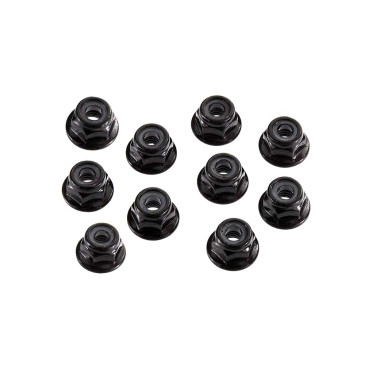 Écrous nylstop 4 mm - Noirs (x10) - TRAXXAS 8347