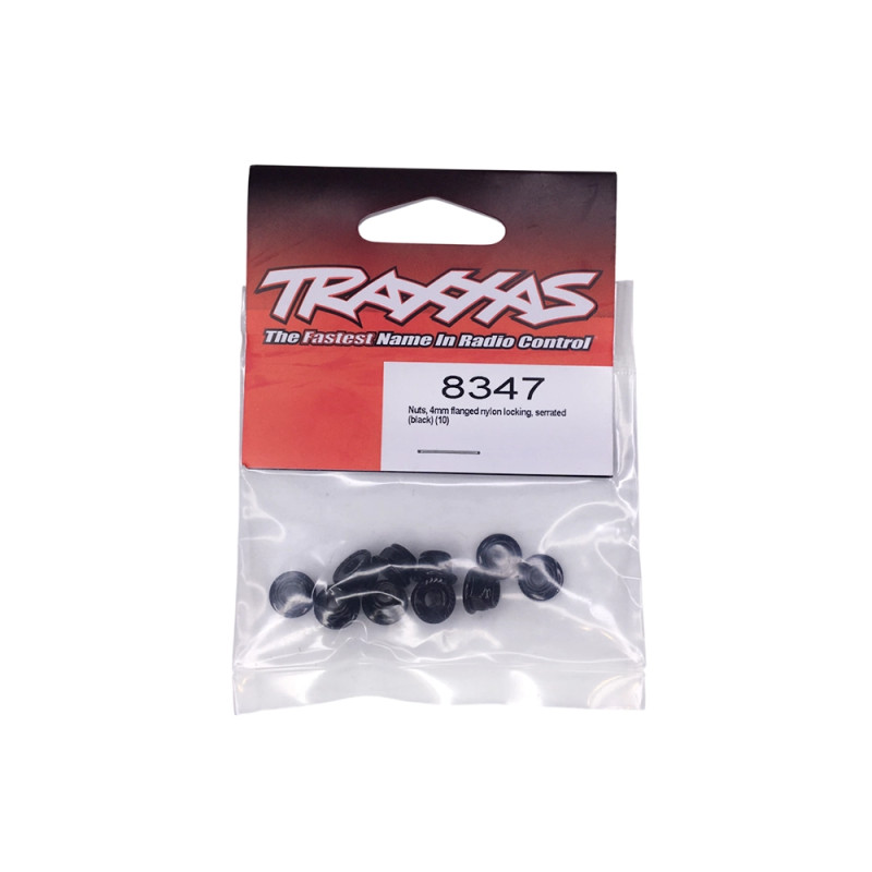 Écrous nylstop 4 mm - Noirs (x10) - TRAXXAS 8347