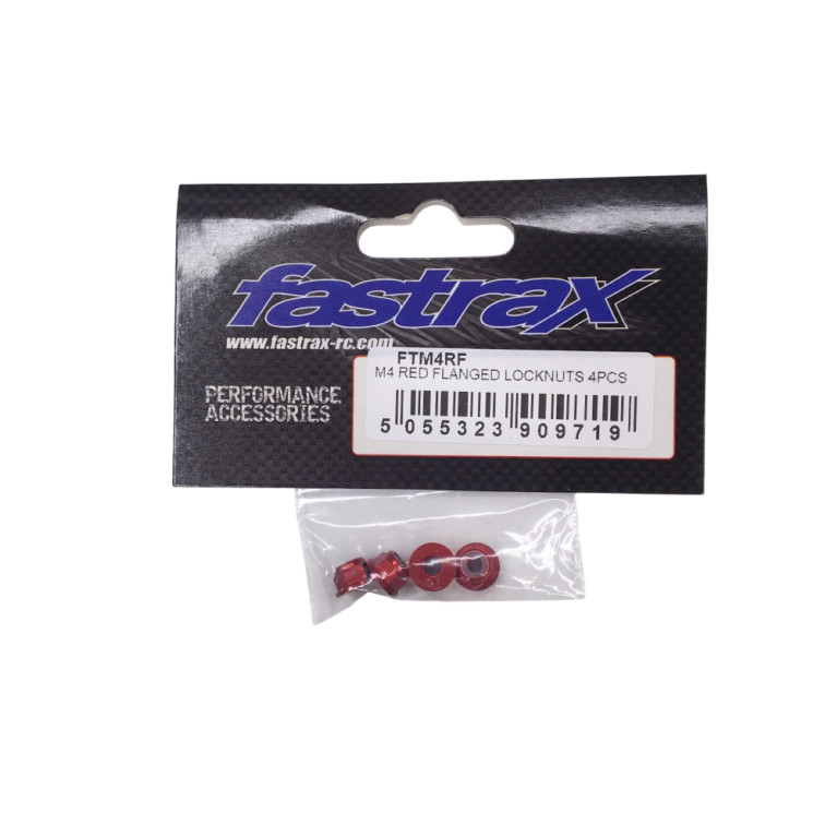 Écrous nylstop 4mm M4 - Rouge - FASTRAX FTM4RF