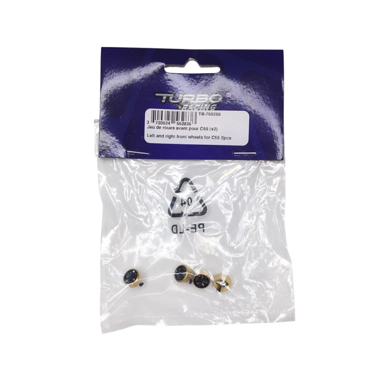 Jeu de roues avant pour C65 - 1/76 - TURBO RACING TB-760256