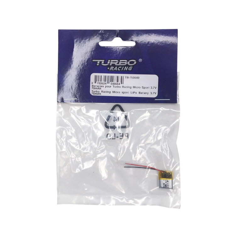 Batterie Micro Sport 3.7V 75 mAh - TURBO RACING TB-760049